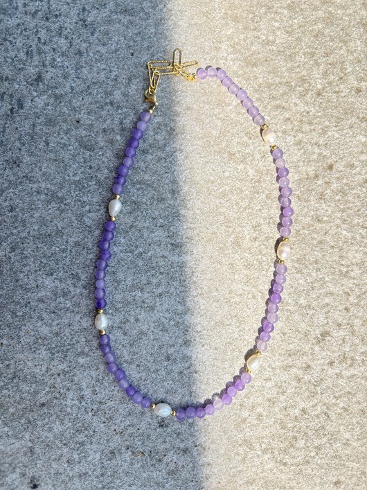 złote naszyjniki Naszyjnik Purple Jade
