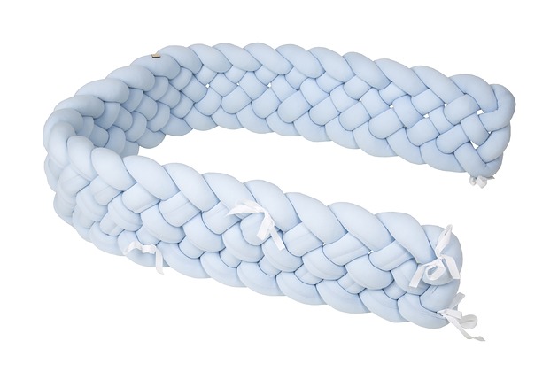 akcesoria do łóżeczek Pleciony ochraniacz baby blue