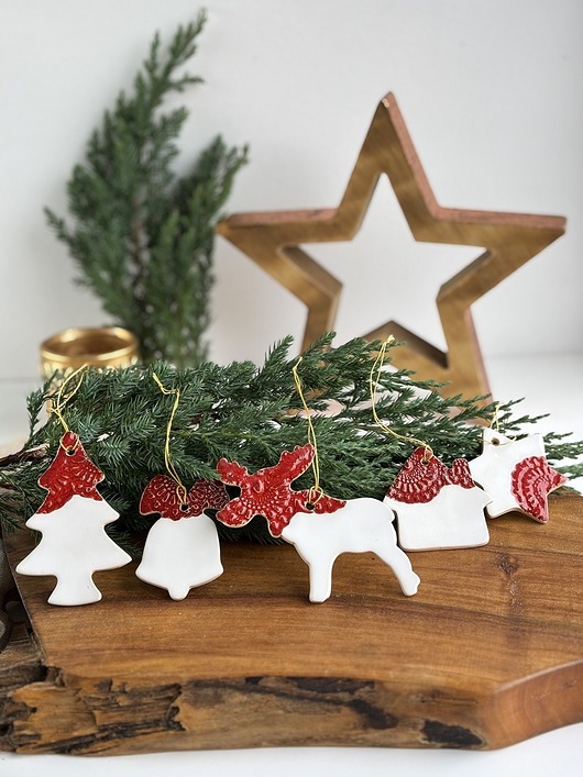 ozdoby choinkowe Zawieszki choinkowe  ceramiczne ozdoby świąteczne