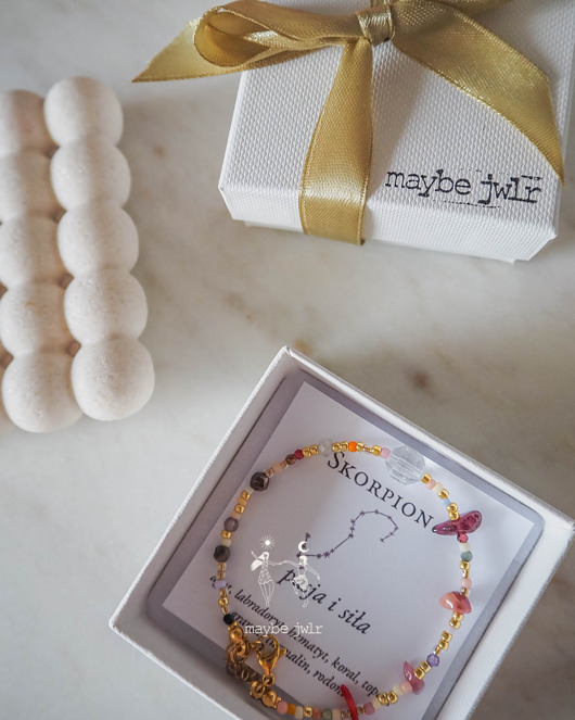 bransoletki z kamieni naturalnych Bransoletka Zodiakalna z Naturalnych Kamieni Skorpion