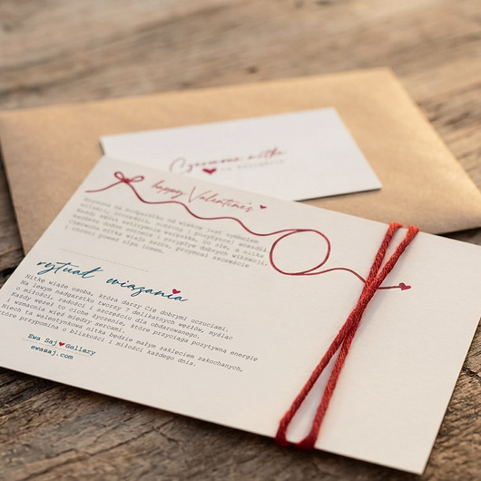 bransoletki na sznurku Walentynkowa Czerwona Nitka - Happy Valentine's