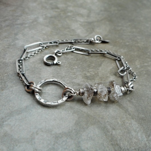 bransoletki srebrne Diamenty z Herkimer srebro 925