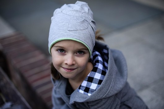 Czapka Z Kominem Dwustronna Pistacjowo-Szara GEEKID