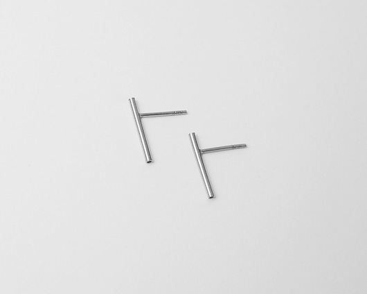 Minimalistyczne kolczyki LINE tube - SILVER MOKAVE