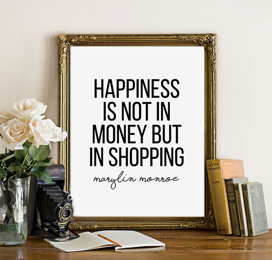 Marilyn Monroe Happiness is not in(...)- A4 wejustlikeprints