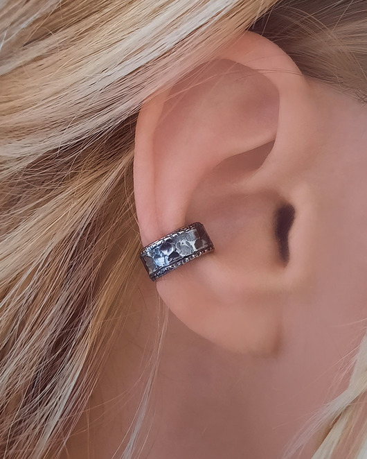 nausznice Nausznica  Wild Dark srebro czernione