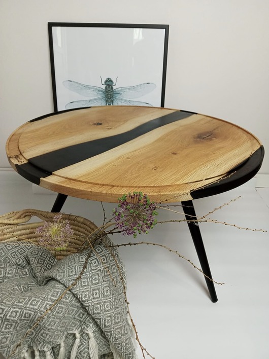 stolik dębowy Gronn black krijafi for love of wood