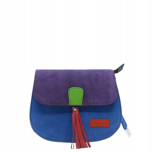 torby na ramię Torebka listonoszka zamszowa damska regulowany pasek kolorowa OLIVKA