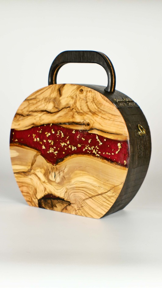 torebki do ręki Kuferek EIWAZ - Oliwka + Czarny dąb