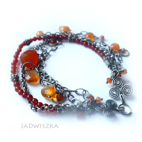 Karneol w łańcuchach BOHO XXXJadwiszka