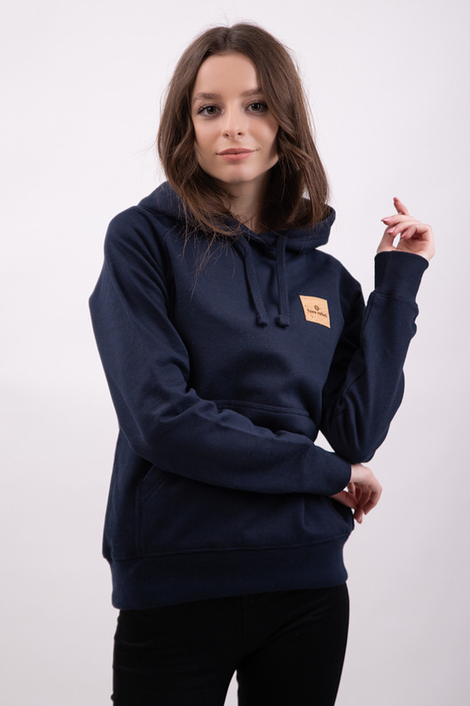 bluza z kapturem damska Bluza granatowa bawełna organiczna GOTS
