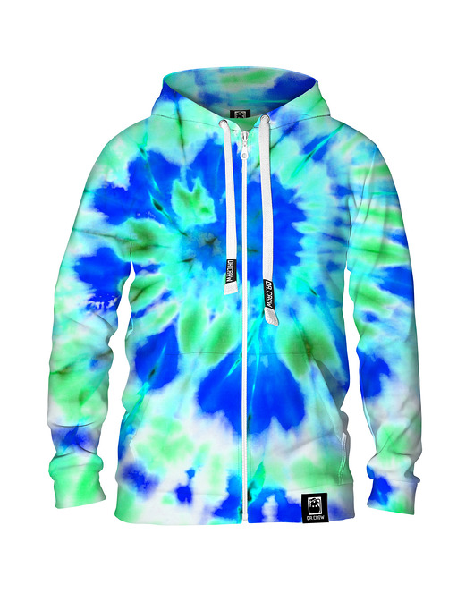 bluza z kapturem damska Damska Bluza Expres Zamek DR.CROW Tie Die Green