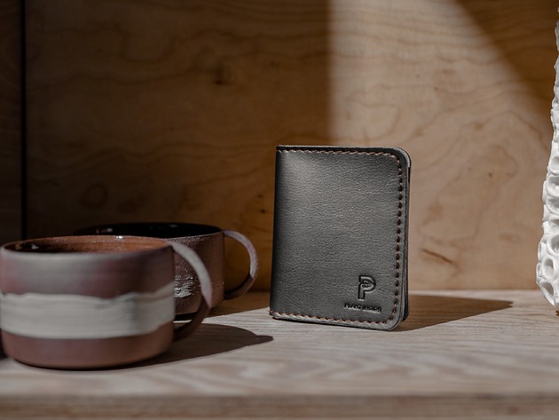 portfele męskie Portfel -  Card holder - skóra wegańska z kukurydzy - czarny - unisex