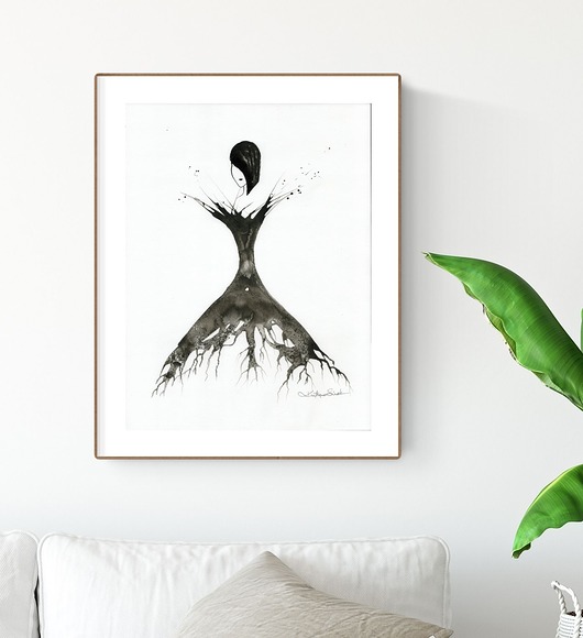 grafika 30x40 cm wykonana ręcznie Krystyna Siwek Art