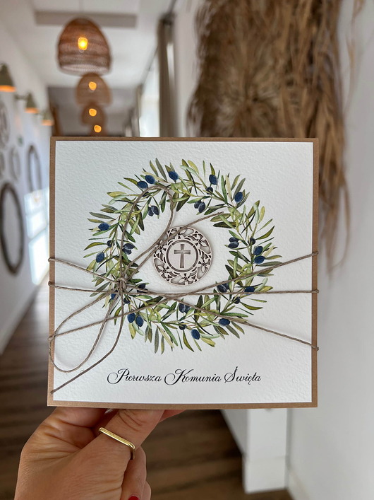 kartki na komunię Kartka na komunię od chrzestnej pierwsza komunia święta życzenia