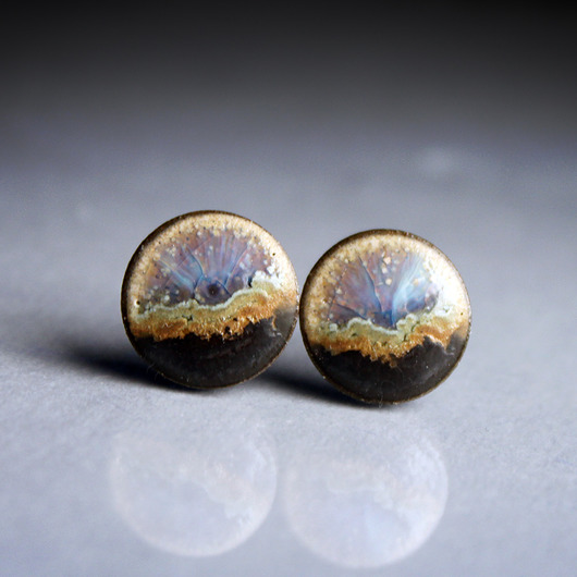 kolczyki ceramiczne Kosmiczne 16mm/stal chirurgiczna/