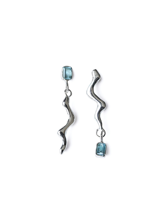 kolczyki srebrne Kolczyki srebrne Drippy z topazem