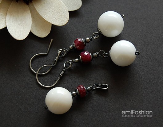Rubin i muszle w srebrze MAREMI Jewelry