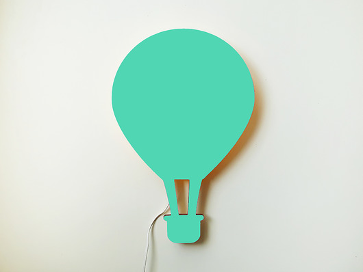 Drewniana lampka nocna Balon Alex miętowa Dream Woods
