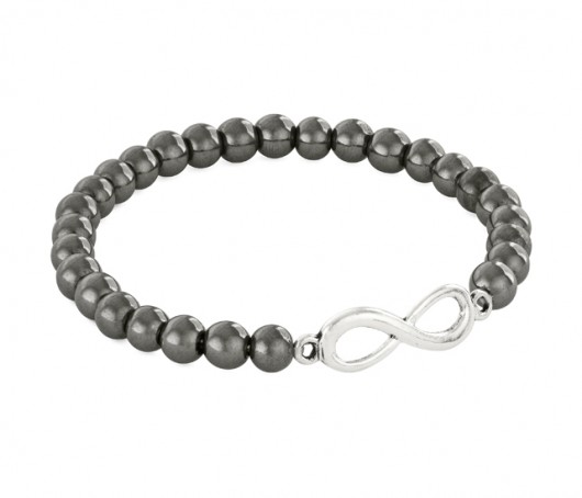 Simply Charm - Steel hematite with infinity. Lavoga