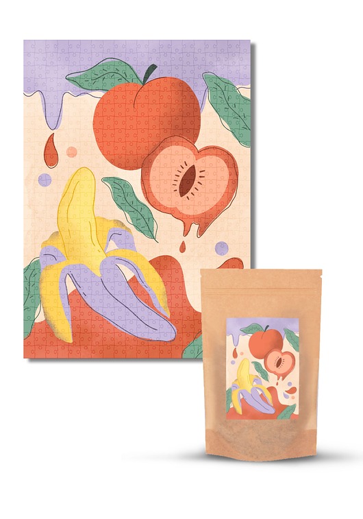 puzzle dla dzieci Muno Puzzle "Fruity" by Ola Kryngiert 500 el. w eco woreczku