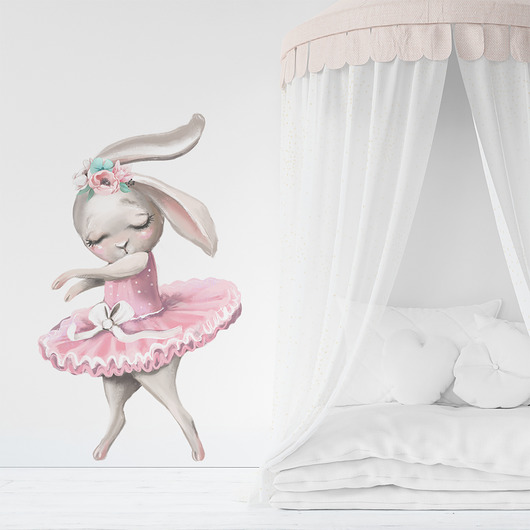 Króliczek balerina NAKLEJKA DLA DZIECI 100CM Dekoracjan