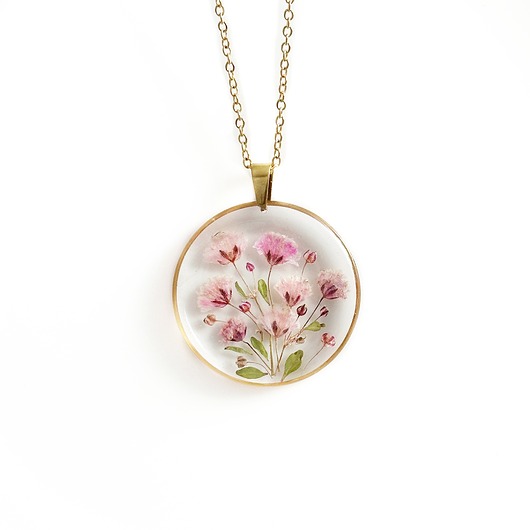 naszyjniki - inne Naszyjnik z kwiatami, prezent dla babci