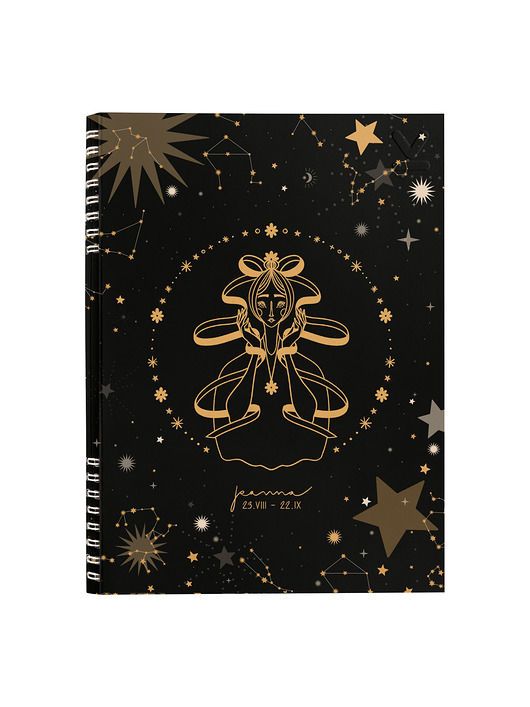 kalendarze i plannery NOTES ZODIAK PANNA B5  160 stron  SZARE LINIE