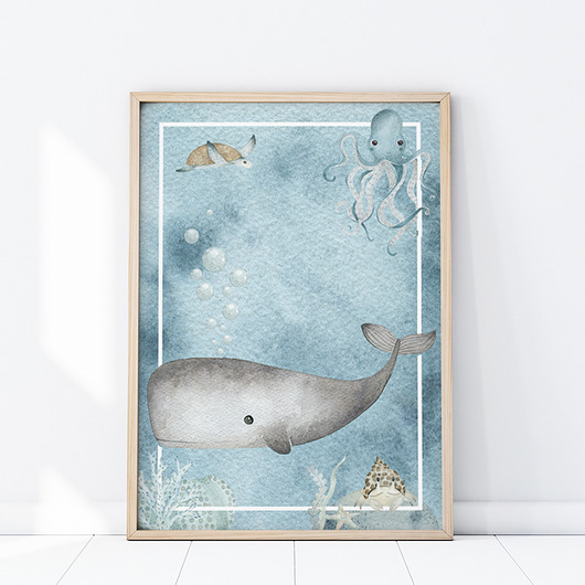 obrazy i plakaty do pokoju dziecięcego Plakat Głębia Oceanu P409