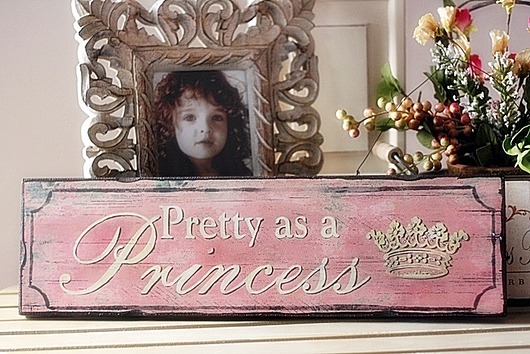 Tabliczka drewniana - zawieszka - PRINCESS AnemoneDream
