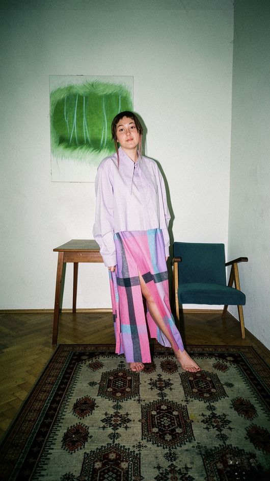spódnice maxi Spódnica Pink Geometry Scene