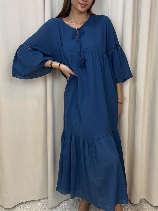 sukienki maxi damskie Bawełniana sukiena Denim