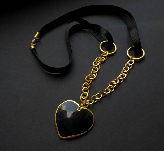 Naszyjnik - &quot;Black heart&quot; XXXDiamicArt