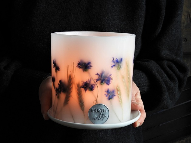 zestawy dla niej Chabry w zbożu -  lampion z podstawką