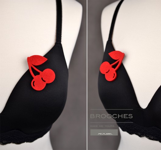 CherryBrooch felt label