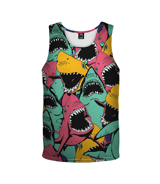 t-shirty dla dziewczynki Bokserka Top Girl DR.CROW Angry Sharks