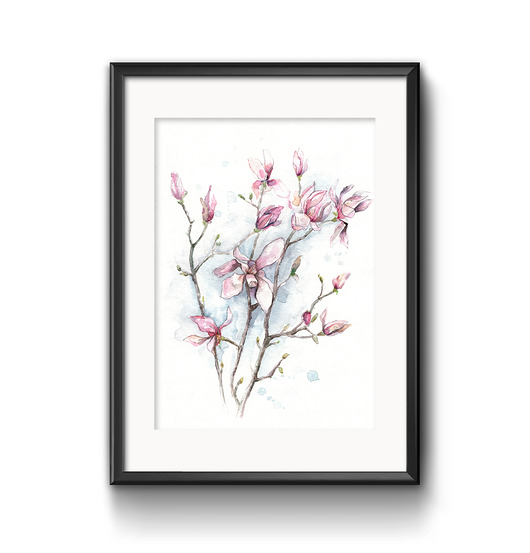 Magnolie, 21x30 cm, A4 JUST ILUST Justyna Małczak