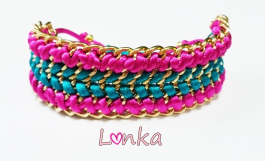 Bransoletka Double Color /morski&róż Lonka Jewelry