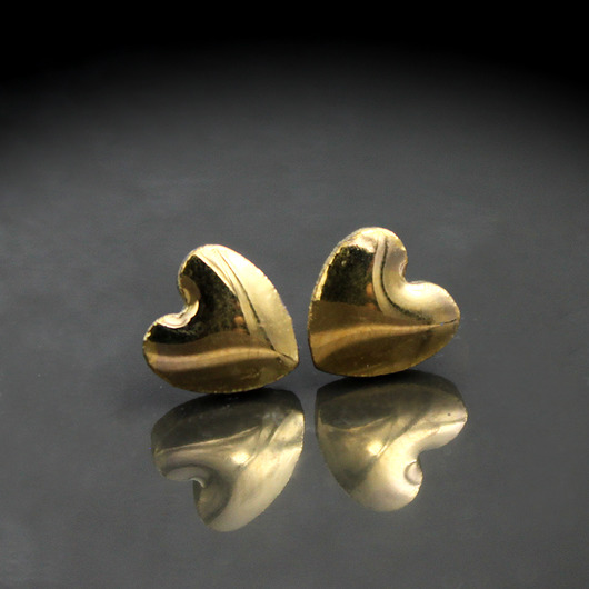 kolczyki ceramiczne Mini Serca 7mm/stal chirurgiczna/