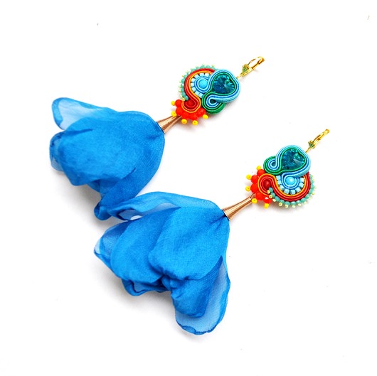 kolczyki soutache Sutaszowe kolczyki  PUEBLA BLUE