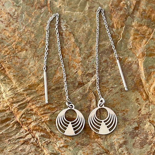 kolczyki srebrne Długie Kolczyki Koło 