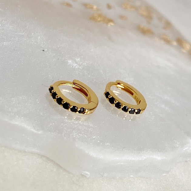 kolczyki srebrne Kolczyki małe koła z cyrkoniami 9mm - srebro 925 pozłacane