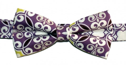 Mucha bowstyle fioletowy wzór bowstyle