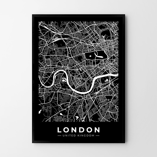 plakaty Mapa Londyn black -plakat różne formaty