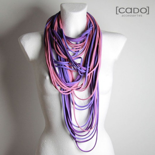 Zamotka Dzianinowy Naszyjnik ULTRA PINK CADOaccessories
