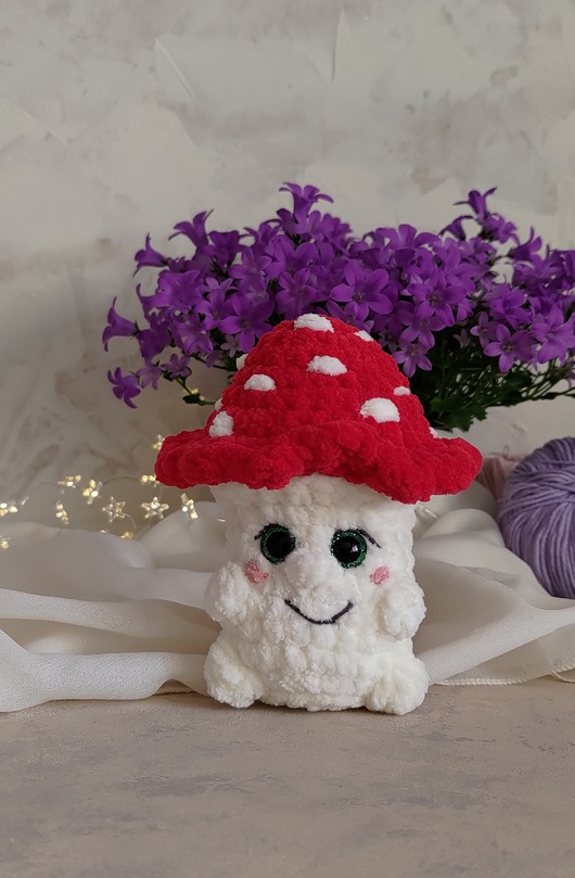 misie i maskotki Muchomorek pluszowy czerwony, Zabawka grzybek, Prezent dla dziecka