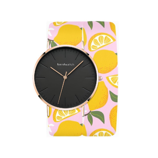 zegarki damskie Zegarek damski wiązany - Lemon sorbet - Tarcza Różowe złoto