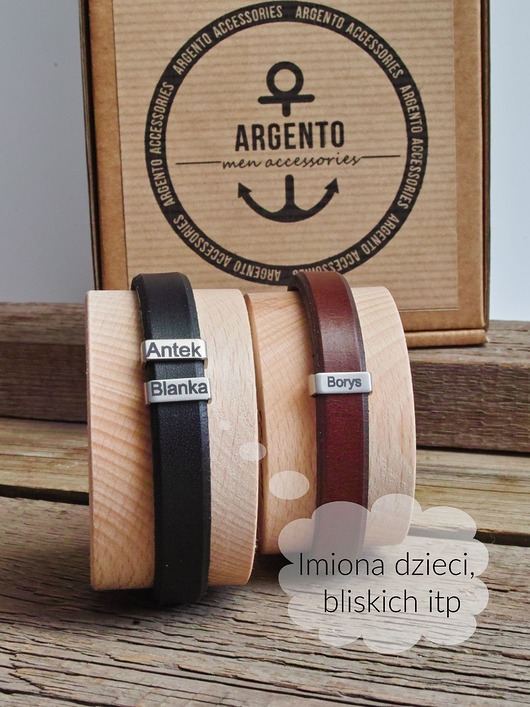 biżuteria męska Klasyczna bransoletka męska z  grawerem Imion