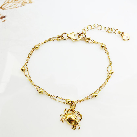 bransoletki złote Bransoletka z krabem, mały złoty krab