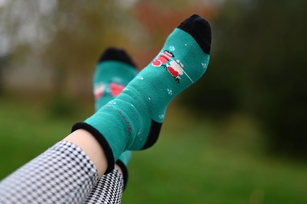 Skarpetki świąteczne damskie frotta-Mikołaj 2 Popsox